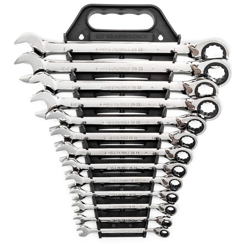 Jeu de clés à cliquet réversibles SAE 72 dents et 12 pans