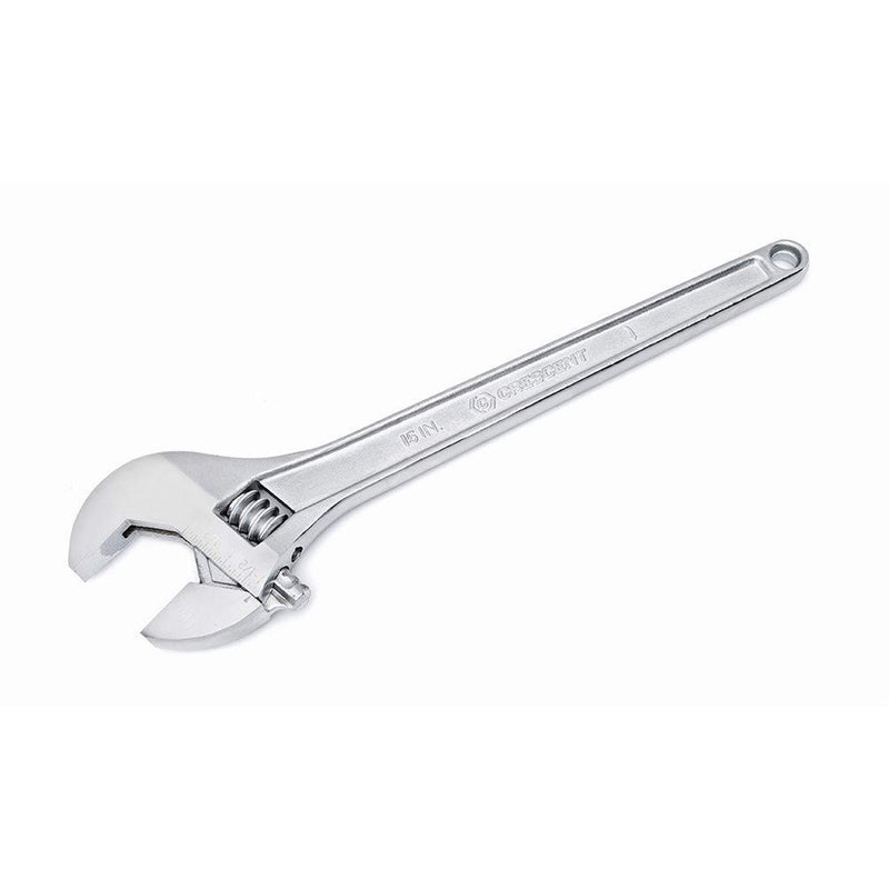 Adjustable Tapered Handle Wrench - Carded, 15" L, 1-11/16"/43 mm Max Width, Chrome/Polished