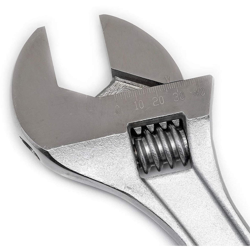 Adjustable Tapered Handle Wrench - Carded, 15" L, 1-11/16"/43 mm Max Width, Chrome/Polished