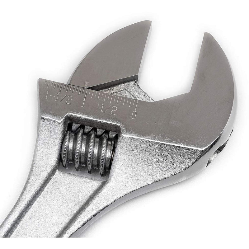 Adjustable Tapered Handle Wrench - Carded, 15" L, 1-11/16"/43 mm Max Width, Chrome/Polished