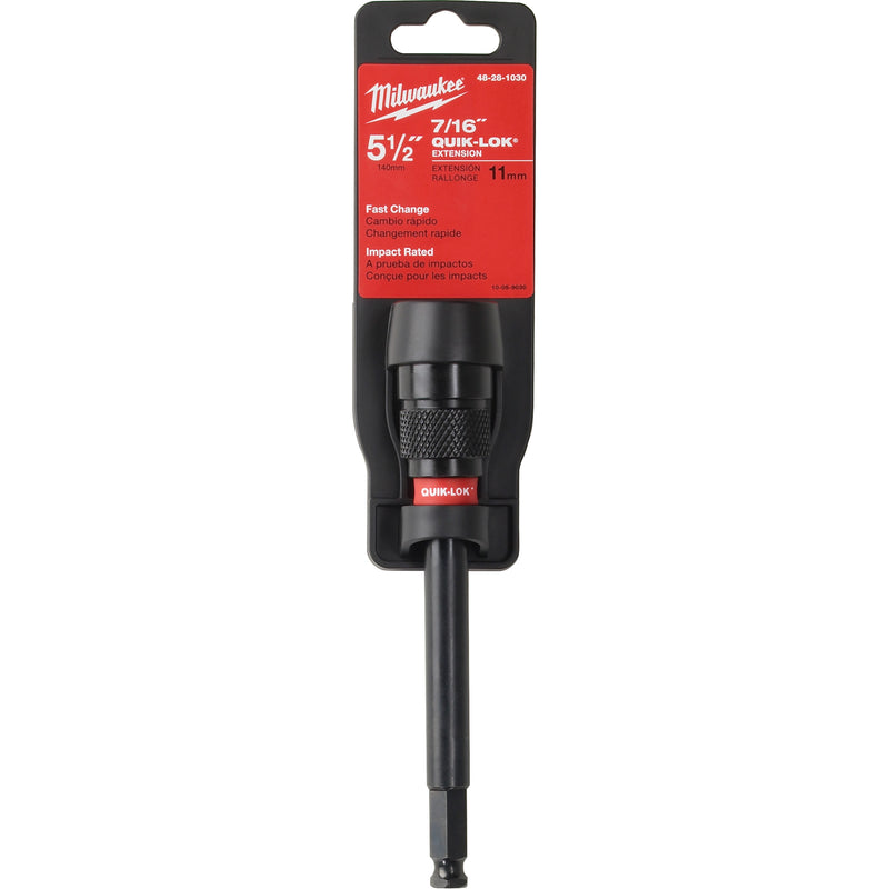 Quik-Lok™ Impact Drill Bit Extension, 7/16" Max. Diameter, 5-1/2" Length, 7/16" Shank