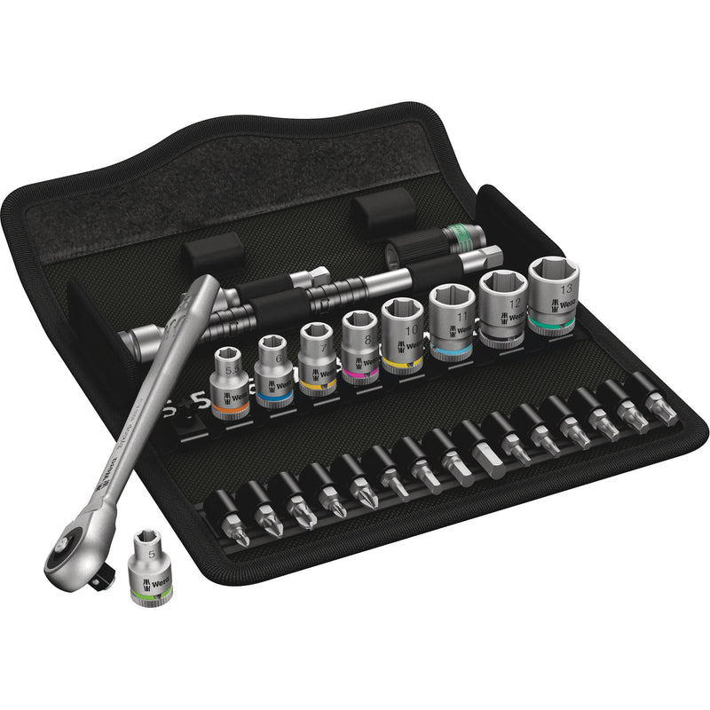 Zyklop Metric Metal Ratchet Set, 28 Pcs, 1/4" Drive Size