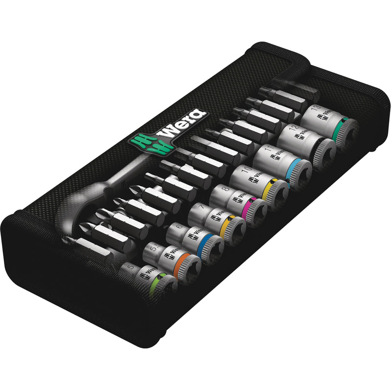Zyklop Metric Metal Ratchet Set, 28 Pcs, 1/4" Drive Size