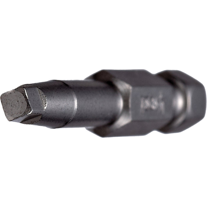 Power Bit, Square, #2 Tip, 1/4" Drive Size, 6" Length