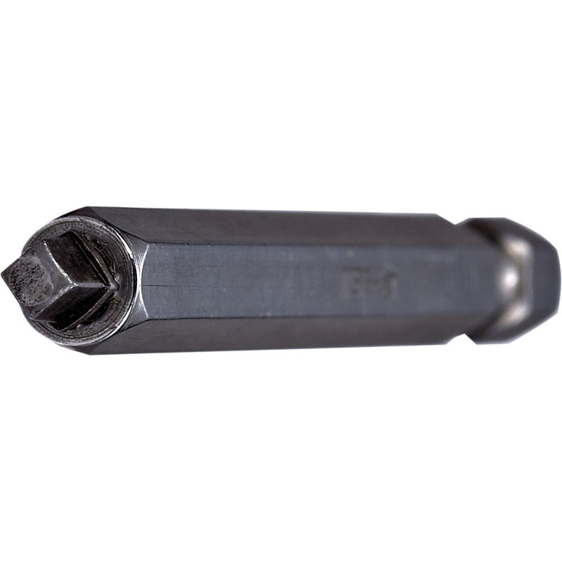 Two-Piece Construction Power Bit, Square, #2 Tip, 1/4" Drive Size, 6" Length