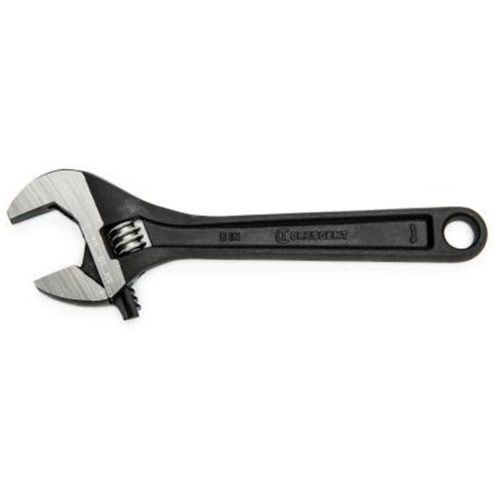 Adjustable Wrench, 6" L, 15/16" Max Width, Black Oxide
