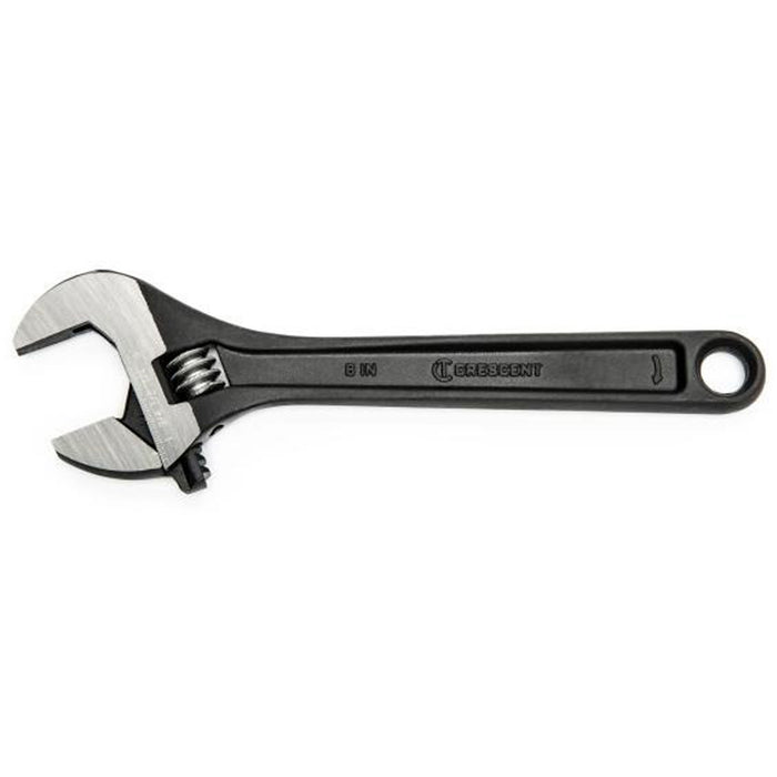 Adjustable Wrench, 8" L, 1-1/8" Max Width, Black Oxide