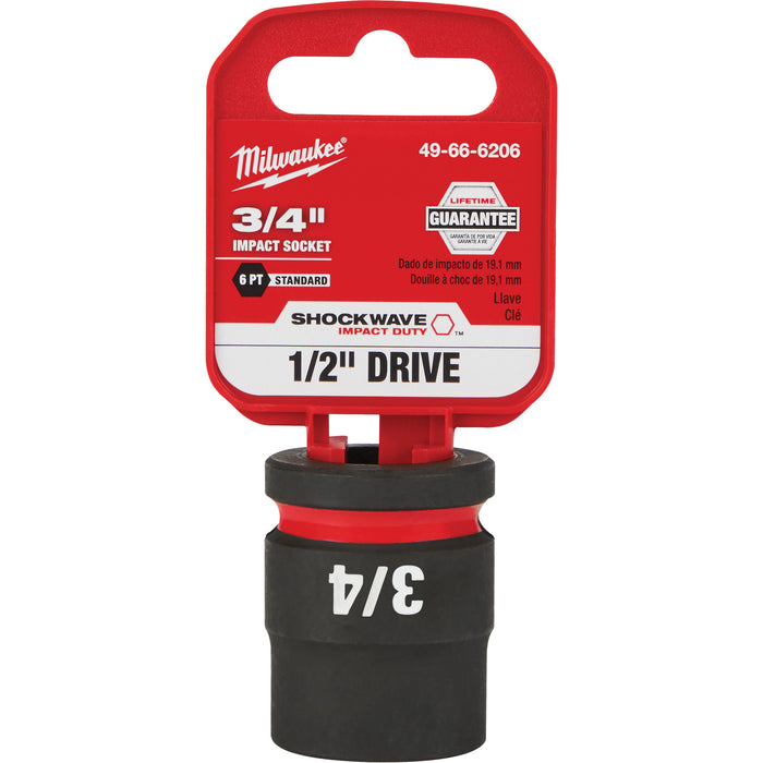Shockwave™ Impact Duty™ Socket, Power, 3/4", 1/2" Drive, 6 Points