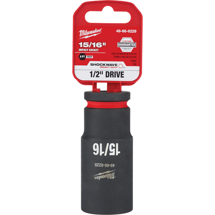 Shockwave™ Impact Duty™ Socket, Power, 15/16", 1/2" Drive, 6 Points, Deep
