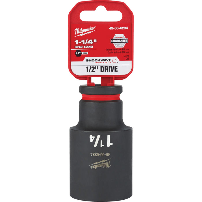 Shockwave™ Impact Duty™ Socket, Power, 1-1/4", 1/2" Drive, 6 Points, Deep