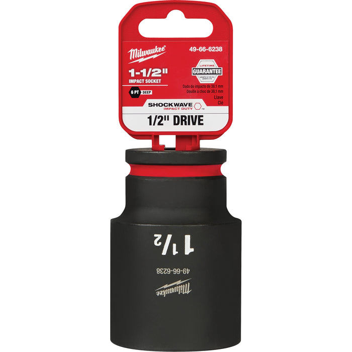 Shockwave™ Impact Duty™ Socket, Power, 1-1/2", 1/2" Drive, 6 Points, Deep