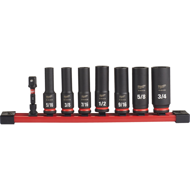 Shockwave™ Impact Duty™ SAE 6 Point Socket Set, 9 Pcs, Impact, 3/8" Drive Size, Deep