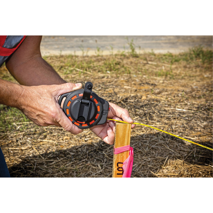 Steel Construction Long Tape Measure, 3/8" x 100', 1/8"/1 mm Graduations