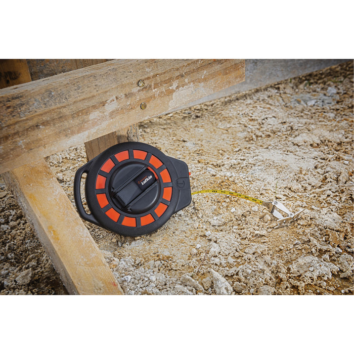 Steel Construction Long Tape Measure, 3/8" x 100', 1/8"/1 mm Graduations