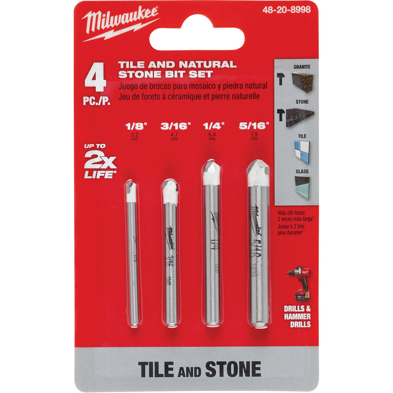 Natural Stone Bit Set, 4 Pieces, Carbide