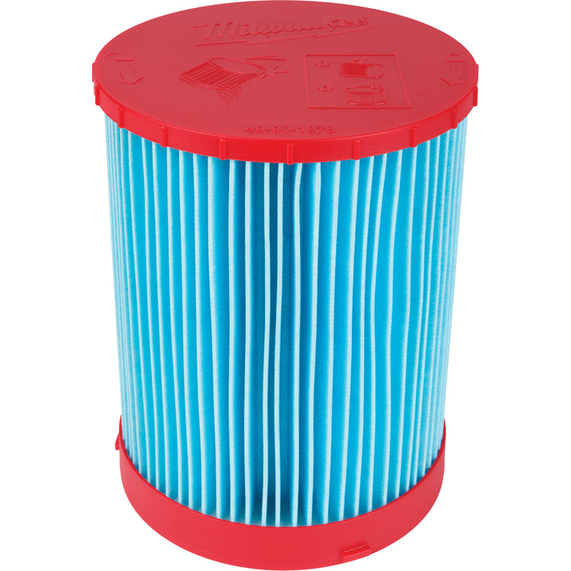 Large Wet/Dry Vacuum High-Efficiency Filter, Cartridge, Fits 12 US gal./9 US gal./6 US Gal.