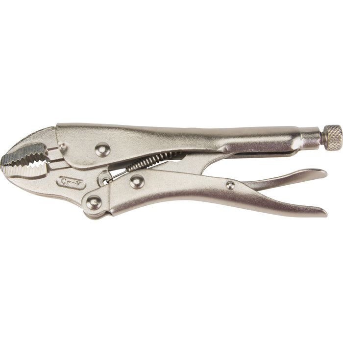 Locking Pliers with Wire Cutter, 7" Length, Curved Jaw