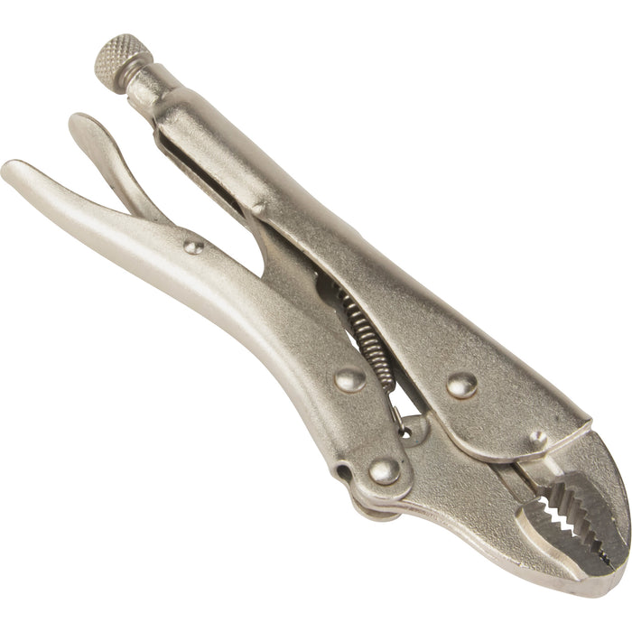 Locking Pliers with Wire Cutter, 7" Length, Curved Jaw