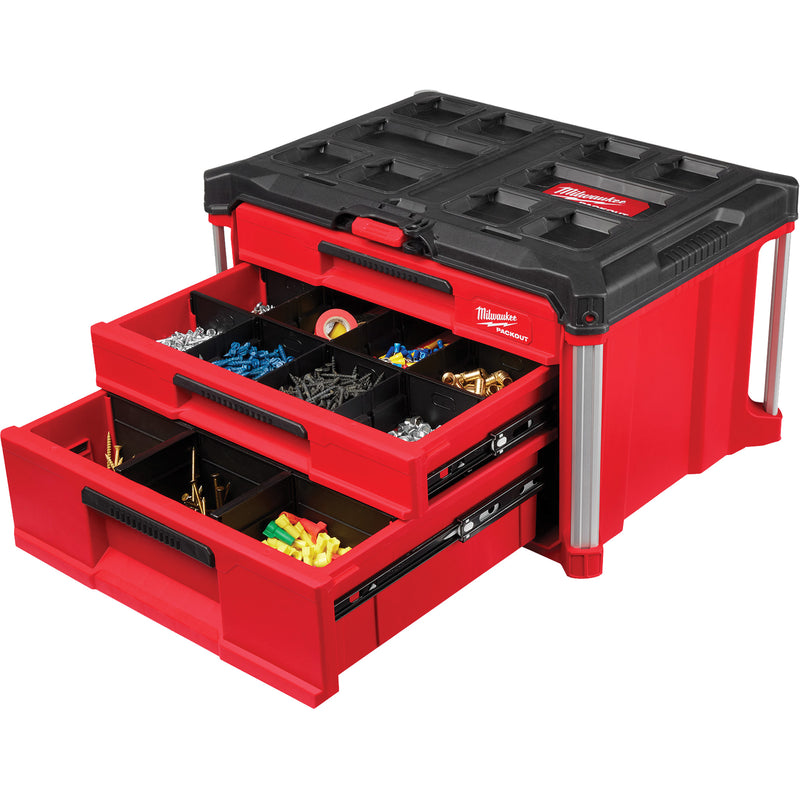 PackOut™ 3-Drawer Tool Box, 16-3/10" x 22-1/5" x 14-3/10", Red