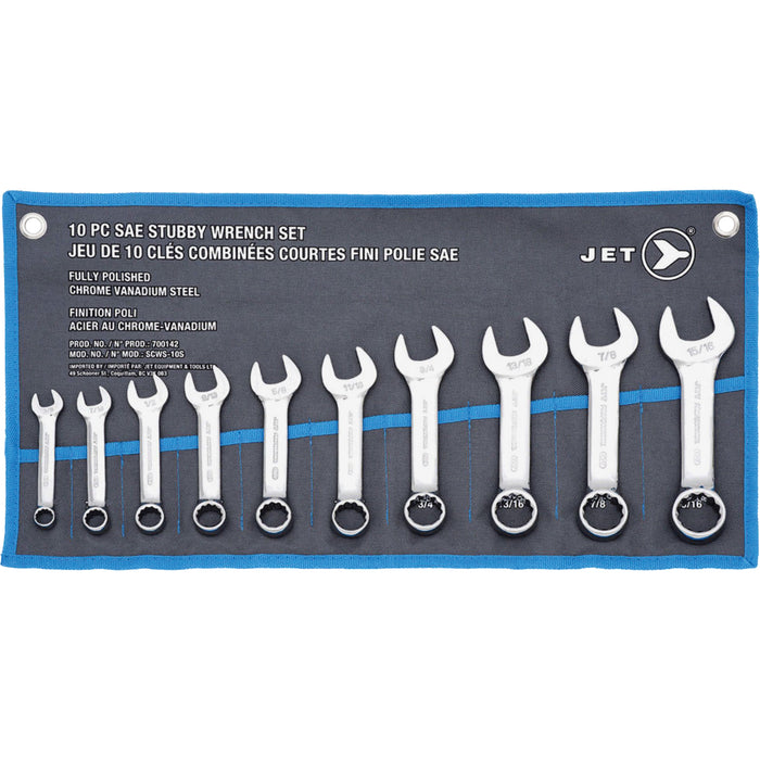 SCWS-10S Stubby Wrench Sets, Combination, 10 Pieces, Imperial