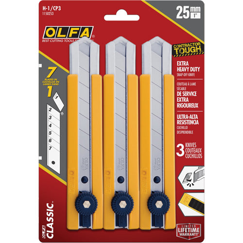 H-1 Classic Extra Heavy-Duty Utility Knife with Rubber Grip Inset