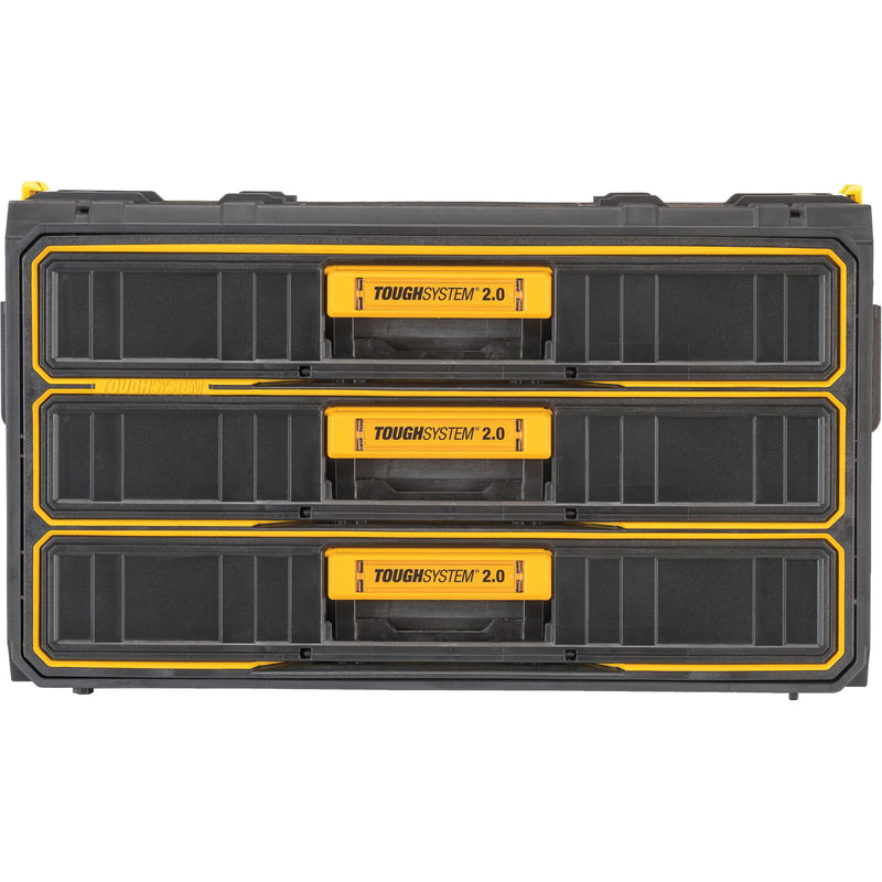 ToughSystem® 2.0 Three-Drawer Unit, 21-4/5" x 12-3/10" x 12-3/5", Black/Yellow