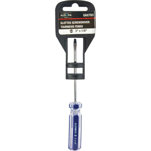 Blue Transparent Striped Slotted Screwdriver