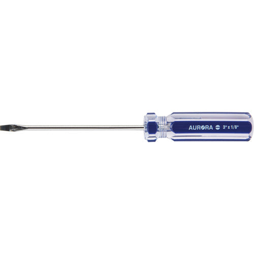 Blue Transparent Striped Slotted Screwdriver