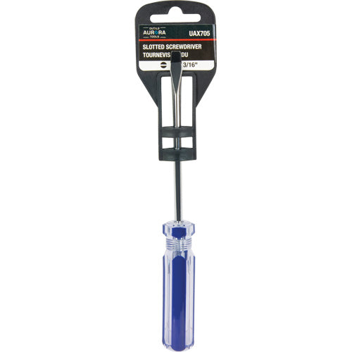 Blue Transparent Striped Slotted Screwdriver