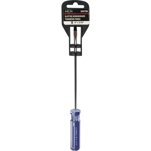 Blue Transparent Striped Slotted Screwdriver