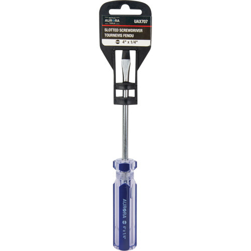 Blue Transparent Striped Slotted Screwdriver