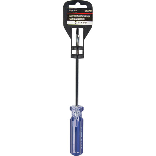 Blue Transparent Striped Slotted Screwdriver