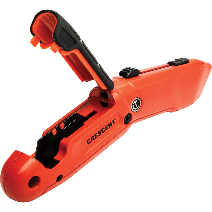 Auto-Retracting Safety Knife, 1", Steel, Aluminum Handle