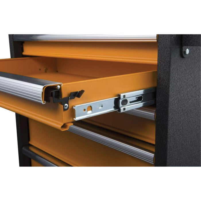 GSX Series Rolling Tool Cabinet, 6 Drawers, 36" W x 18-1/5" D x 37-2/5" H, Black/Orange
