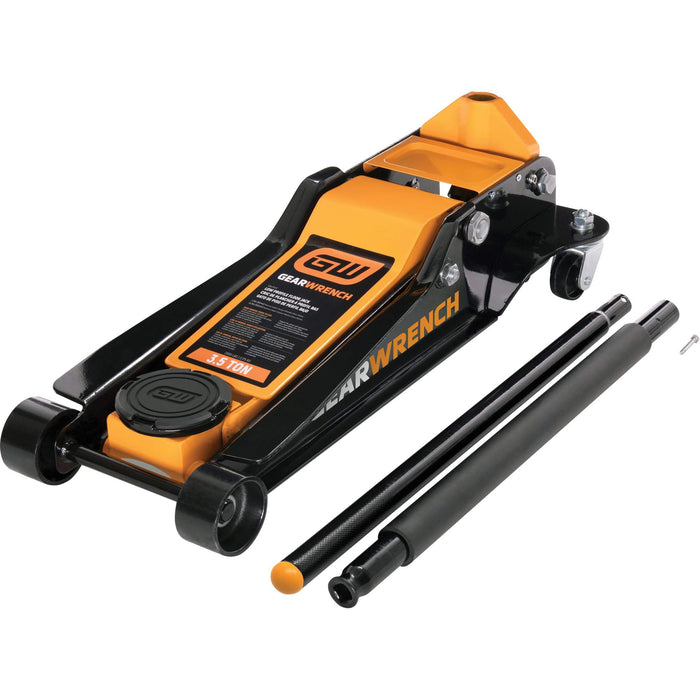 Low Profile Floor Jack, 3.5 Ton(s) Capacity, 3-3/4" Lowered, 21-3/4" Raised, Manual Hydraulic