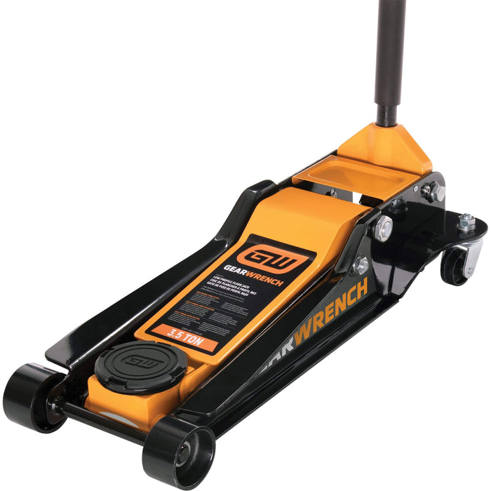 Low Profile Floor Jack, 3.5 Ton(s) Capacity, 3-3/4" Lowered, 21-3/4" Raised, Manual Hydraulic