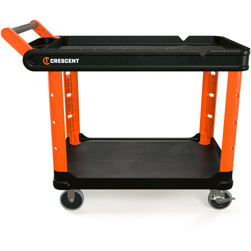 RAILWORKS 2-Shelf Industrial Utility Cart with 5" Hard Casters