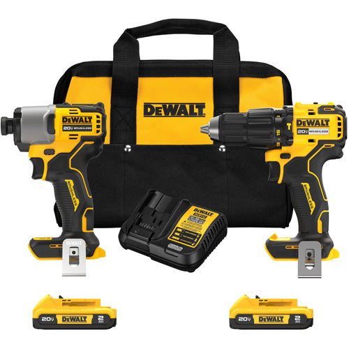 Brushless Compact Cordless 1/2" Hammer Drill & 1/4" Impact Driver Kit