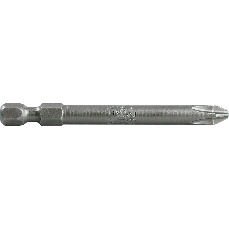 1/4" Phillips Power Drives, Phillips, #0 Tip, 1/4" Drive Size, 1-15/16" Length