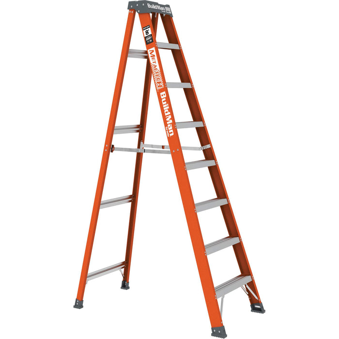 BuildMan® Step Ladder, 8', Fibreglass, 300 lbs. Capacity, Type 1A