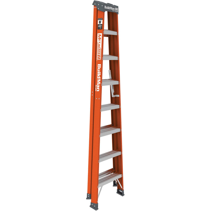BuildMan® Step Ladder, 8', Fibreglass, 300 lbs. Capacity, Type 1A