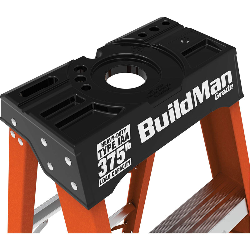 BuildMan® Step Ladder, 8', Fibreglass, 375 lbs. Capacity, Type 1AA