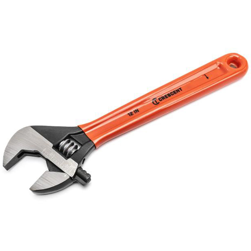 Crescent Adjustable Wrenches, 12" L, 1-1/2" Max Width, Black