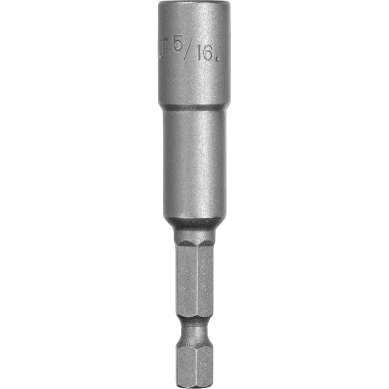 Nut Driver, 5/16" Tip, 1/4" Drive, 2-9/16" L, Magnetic