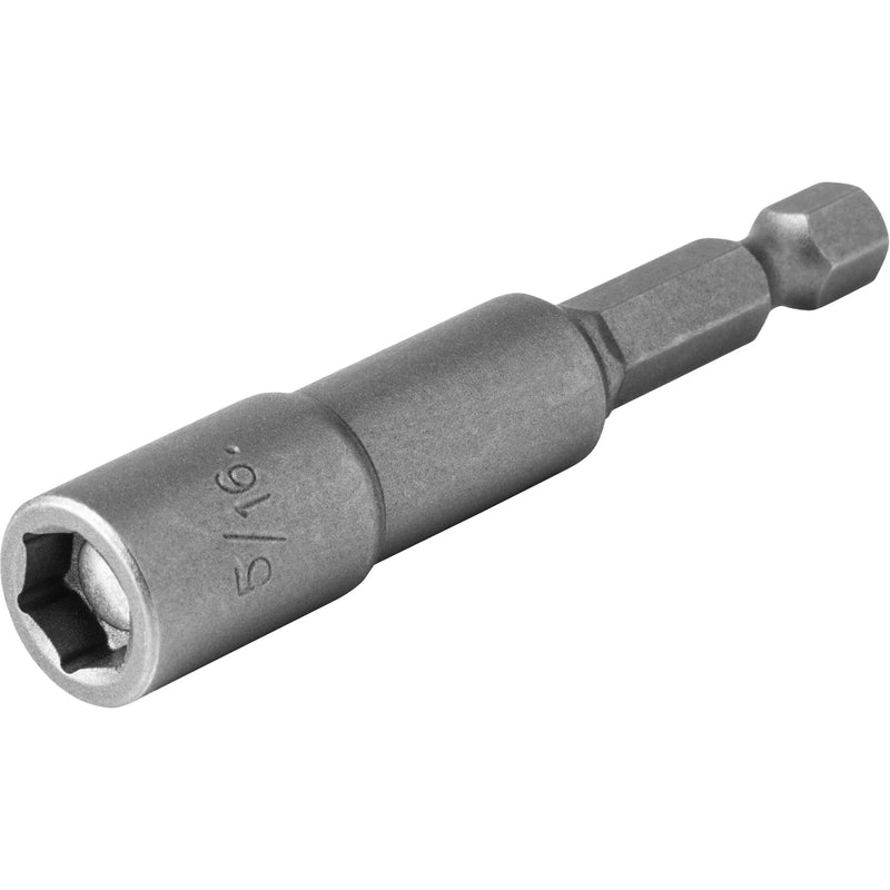 Nut Driver, 5/16" Tip, 1/4" Drive, 2-9/16" L, Magnetic