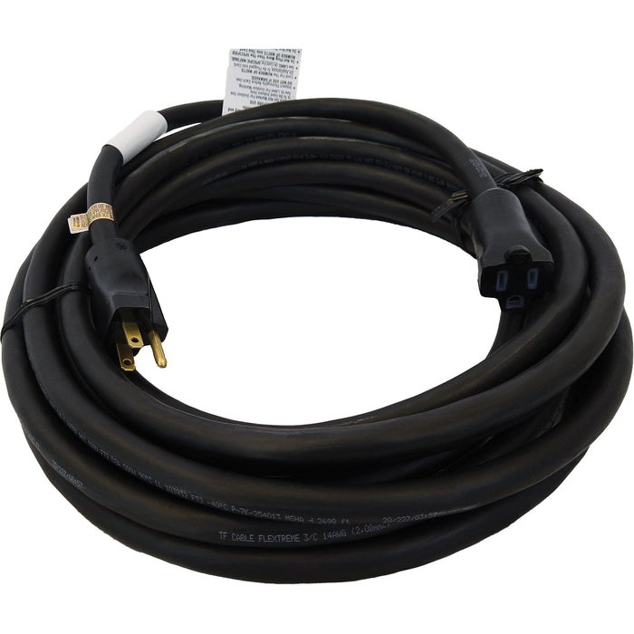 Heavy-Duty Neoprene Extension Cords, Indoor/Outdoor, SOOW, 14/3 AWG, 15 A, 25'