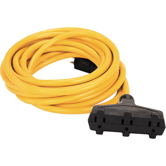 Vinyl Extension Cord, Outdoor, SJTW, 14/3 AWG, 15 A, 3 Outlet(s), 50'