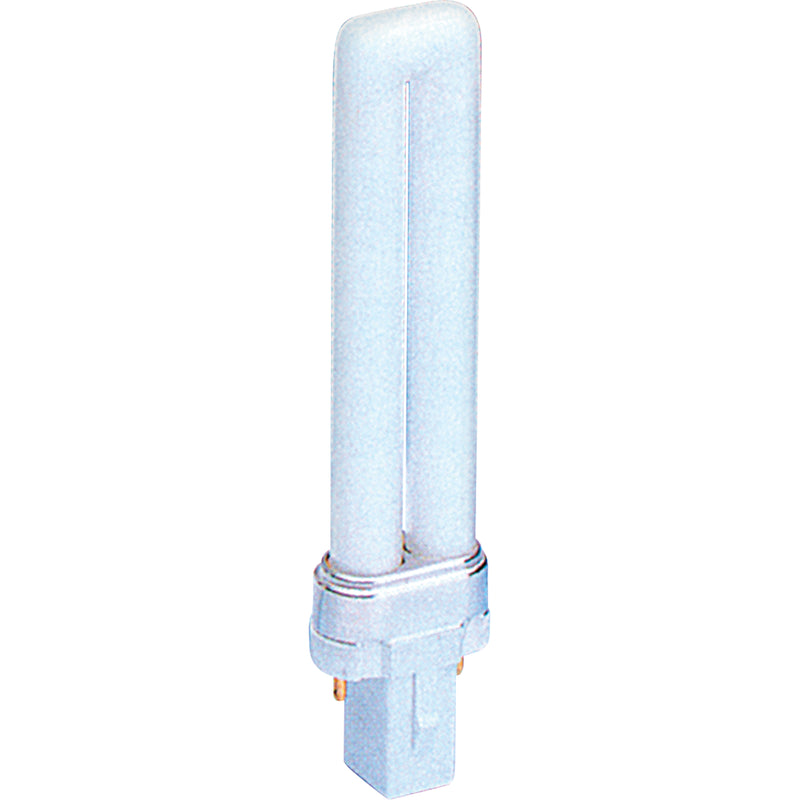 Compact Flourescent Lamps - Universal, S (T4), 7 W, 2700 K, G23 Base, 10000 hrs.