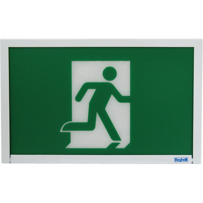 Running Man Exit Sign, LED, Hardwired, 12" L x 7 1/2" W, Pictogram