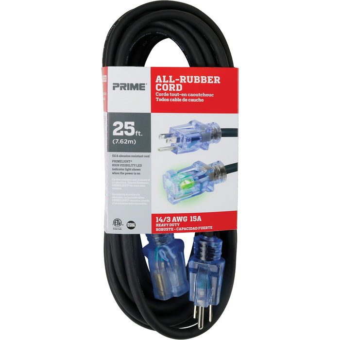 All-Rubber™ Extension Cord, Outdoor, SJOOW, 14/3 AWG, 15 A, 25'